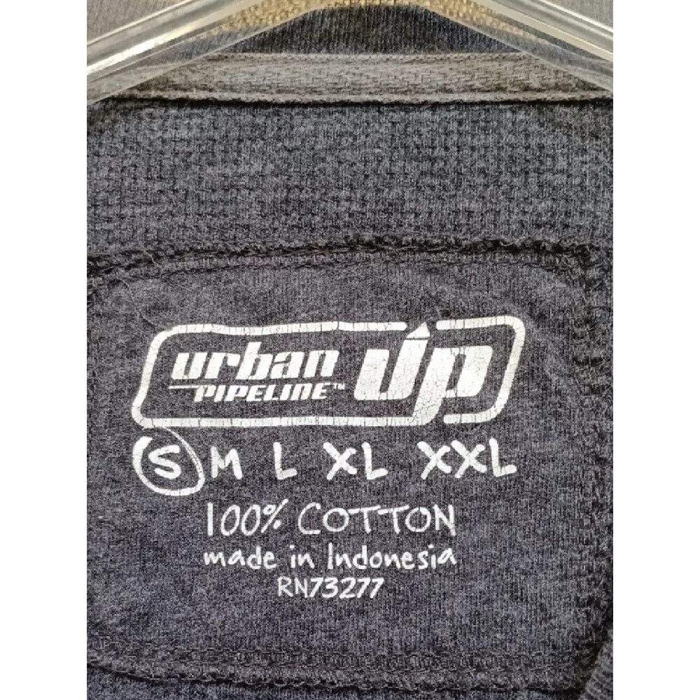 urban pipeline Heather Charcoal Black Graphic Cotton Thermal  Tee